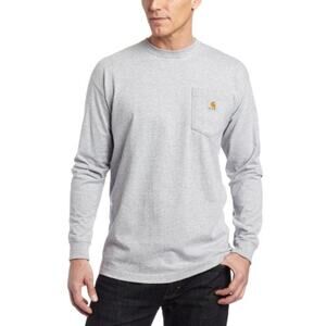 Carhartt Men's Grey Long Sleeve Chest Pocket Tee Shirt